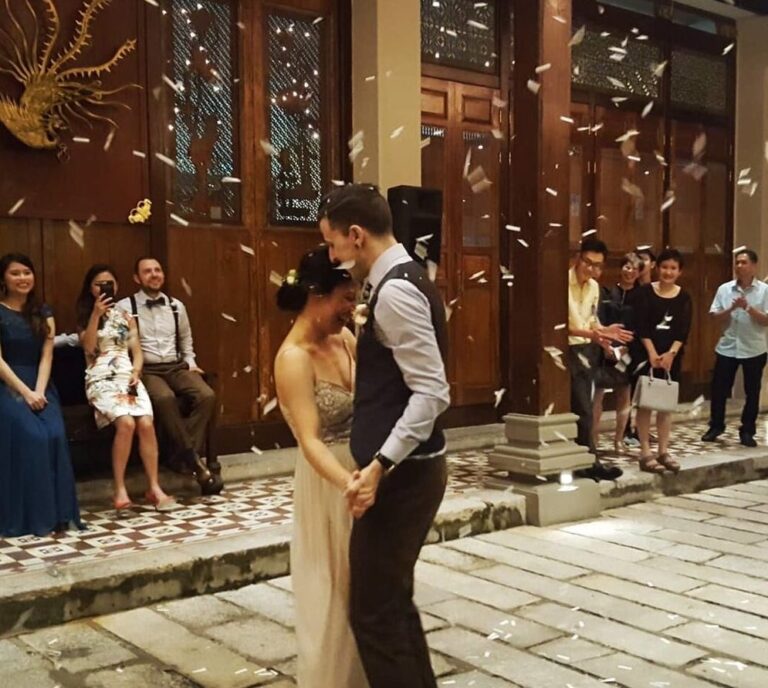 Photo of a San Francisco Bay Area couple showing off their wedding dance choreography after private lessons with Jasmine Worrell