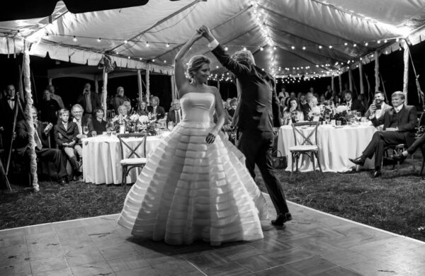 Photo of a San Francisco Bay Area couple and their first dance choreography at their wedding after private lessons